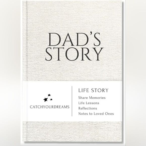 🔸️⏭️NIB Hardcover Linen Dad's Story Keepsake Journal - Picture 13 of 15